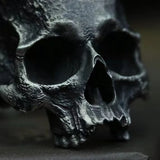 Gotischer gehörnter Totenkopfring