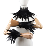 Parure Gothique Style Victorien en plumes naturelles