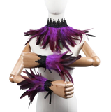 Parure Gothique Style Victorien en plumes naturelles