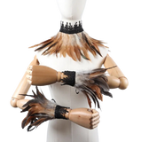 Parure Gothique Style Victorien en plumes naturelles