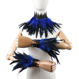 Parure Gothique Style Victorien en plumes naturelles