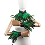 Parure Gothique Style Victorien en plumes naturelles