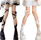 Collants gothiques en résille et dentelle