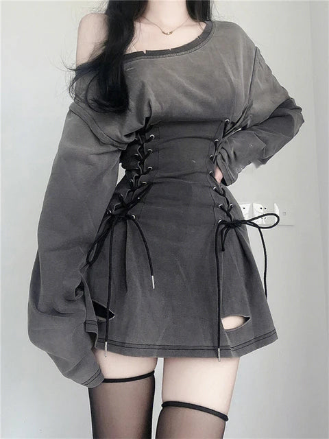 Mini Gothic Corset Grunge Dress | L'Antre Gothique Mini Gothic Corset Grunge Dress | L'Antre Gothique