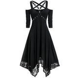 Robe Gothique de Soirée à Bretelles - Antre Gothique