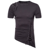 T-Shirt Gothique Asymétrique à lacets