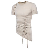 T-Shirt Gothique Asymétrique à lacets