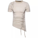 T-Shirt Gothique Asymétrique à lacets