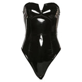 Body gothique simili cuir - L'Antre Gothique