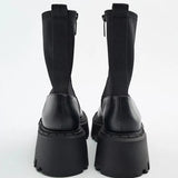 Bottines Gothiques à Semelle compensée Noire