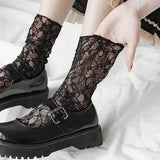 chaussettes gothiques résille florale - antre gothique