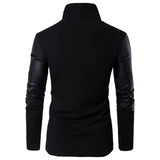 Veste Gothique Zippée Manche Cuir Synthétique
