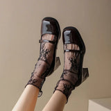 CHAUSSETTES GOTHIQUE DENTELLE FLORALE - ANTRE GOTHIQUE