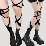 collants gothiques en résille et en dentelle