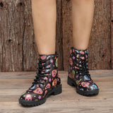 Bottines Gothiques Imprimées Tête de Mort