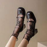 Gothic Floral Lace Socks