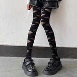 Transparente gekreuzte Gothic-Lolita-Strumpfhose