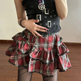 Mini pupe gothique à carreaux style Punk