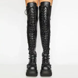 Bottes Gothiques Longues à Talons Platforme