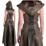 Robe Gothique à Capuche en Cuir- Antre Gothique