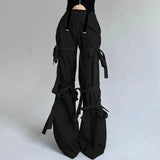 Pantalon Gothique Streetwear à Bandes - Antre Gothique