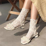 Chaussettes Gothiques Résille Florale