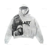 Sweat Gothique Streetwear Imprimé Crâne et Blast