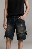 Short Gothique en jean déchiré vintage