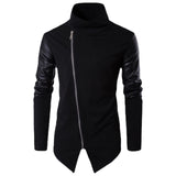 Sweat Gothique Zippé Manche En Cuir - Antre Gothique