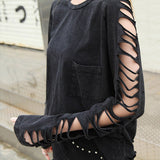 Gothic T-Shirt<br> Ripped Sleeve