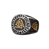Gothic Ring<br> Valknut Runes