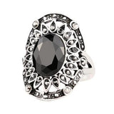 Bague Gothique <br /> Classique en Pierres Précieuses avec Cristaux - L'Antre Gothique