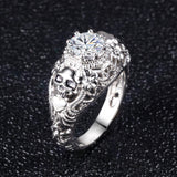 Bague Gothique <br /> Crâne Floral