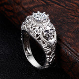 Bague Gothique <br /> Crâne Floral
