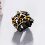 Gotischer Ring<br> Schwarzer Zirkonia