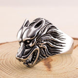 Bague Gothique <br /> Tête de Loup - L'Antre Gothique