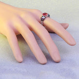 Bague Gothique <br />en Argent avec Rubis - L'Antre Gothique