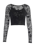 Gothic-Bluse<br> Totenkopf-Ärmel