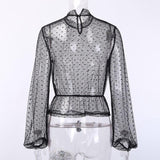 Blouse Gothique <br /> Transparente Pois