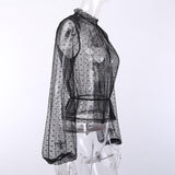 Blouse Gothique <br /> Transparente Pois