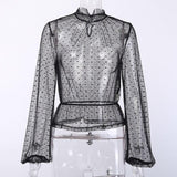 Blouse Gothique <br /> Transparente Pois