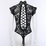Gothic-Body<br> Blumenstickerei