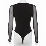 Body Gothique <br /> Noir à Manche Longue