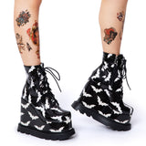 Gothic Boots<br> Bat Pattern