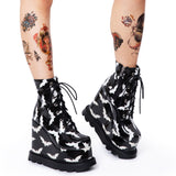 Gothic Boots<br> Bat Pattern