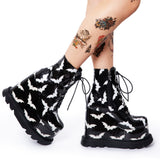Gothic Boots<br> Bat Pattern