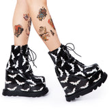 Gothic Boots<br> Bat Pattern