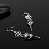 Gothic Earring<br> Raven Skull