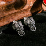 Boucle d'Oreille Gothique <br /> Crane Cornu