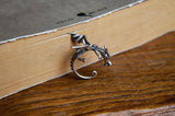 Boucle d'Oreille Gothique <br /> En Argent Dragon